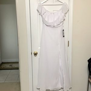 Ever pretty white dress with slit large